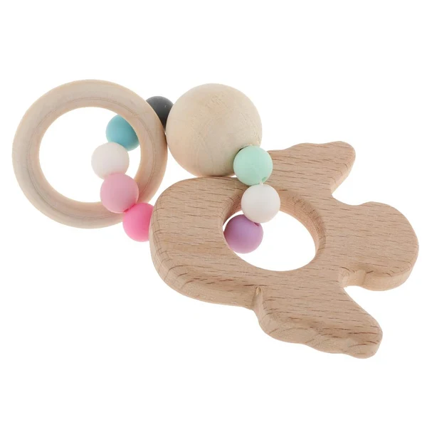 Superior Maxbell Baby Teething Bead Wood Teether Bracelet Infant Grasping Toy Fairy Selected