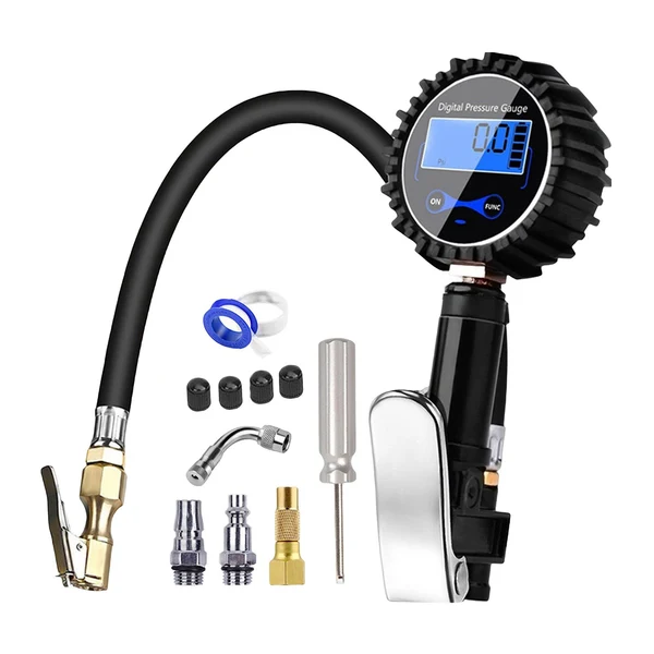 Original Design Maxbell Digital Tyre Inflator Pump 3-200PSI with Pressure Gauge LCD Fit for Bike Style D Crafted