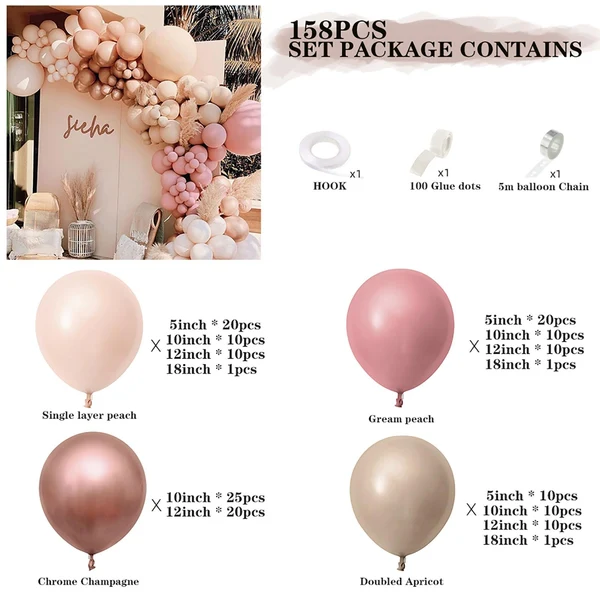 Breathable Maxbell Latex Balloons Garland Arch Kit Background for Hotel Anniversary Birthday Quality