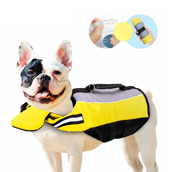 Pure Maxbell Pet Life Jacket Preserver Lifesaver Dog Vest Shark for Swimming Pool Puppy L First-Class