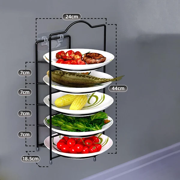 Trusted Maxbell Kitchen Desktop Wall Mounted Plate Rack Stackable for Household 2 Layers Superior