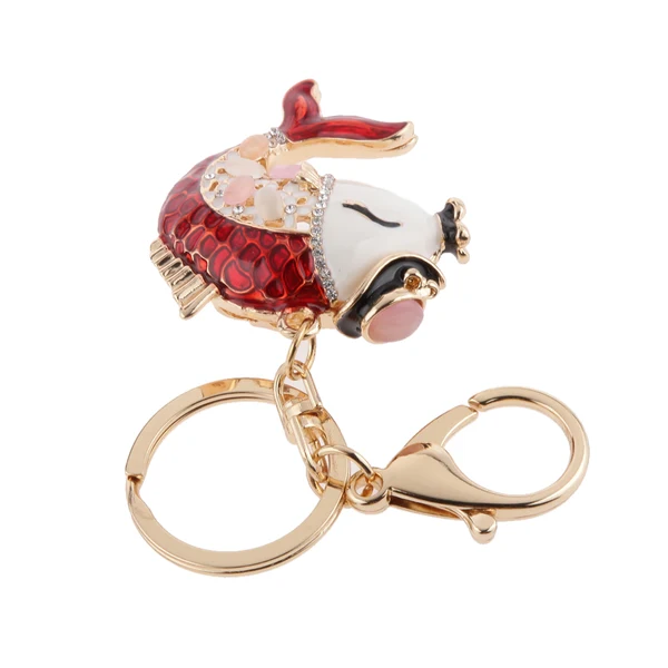 Easy-to-Use Maxbell Fashion Rhinestone Crystal Red Carp Fish Charm Purse Bag Key Ring Keychain Keyfob High-Quality