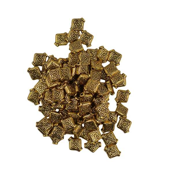 Top-Quality Maxbell Whole 100pcs Antique Gold Gold Flat Square Flower Spacer Bead Jewelry Making Carefully Designed