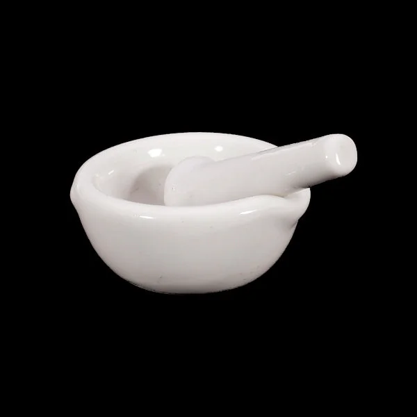Proven Maxbell 6ml Porcelain Mortar and Pestle Mixing Grinding Bowl Set - White Clean