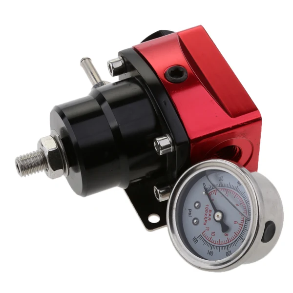 Fine Crafted Automotive Fuel Pressure Regulator 160psi Gauge AN6 Fittings Red Exceptional