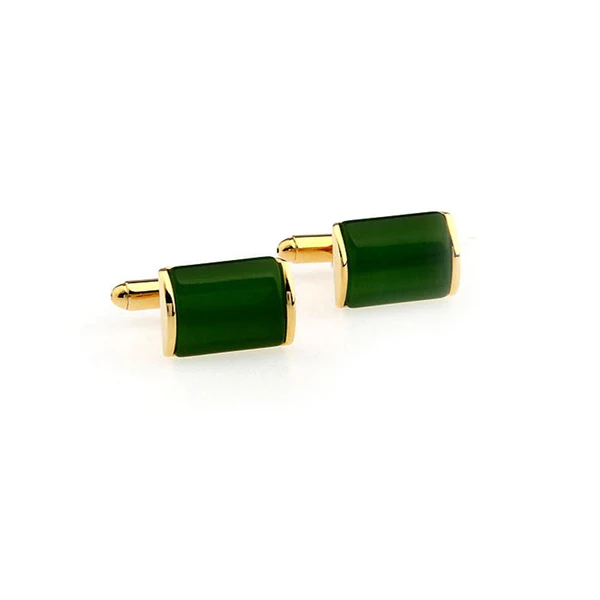 Top-Quality Maxbell Elegant Green Opal Stone Mens Business Wedding Party Gift Shirt Cufflinks Sustainable