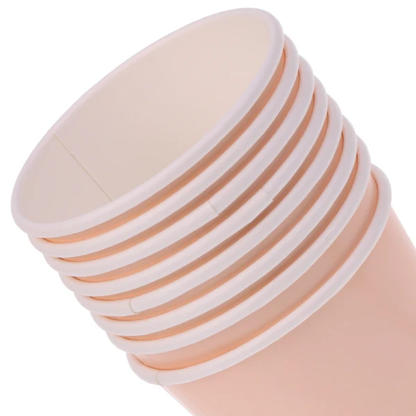 Excellent Maxbell 8pcs Pink Paper Cups Gold Stripe Disposable Birthday BBQ Party Favors Tableware Events Catering Fashionable