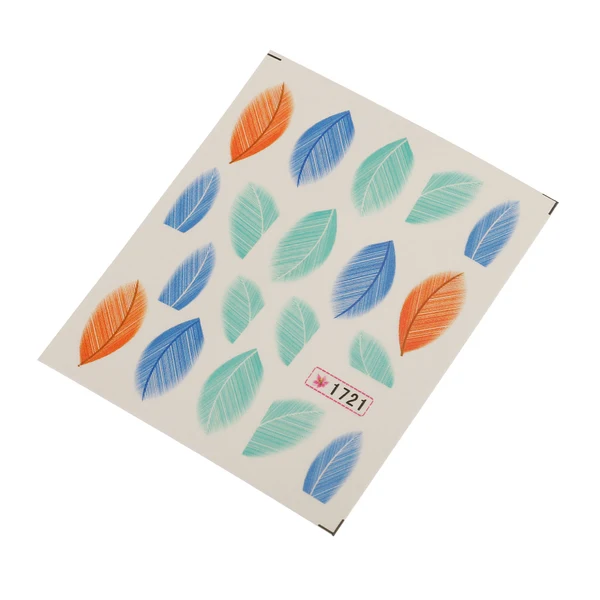 Elite Maxbell Nail Art Stickers Nail Decals Water Transfer Colorful Feather Series Fingernail Wrap Accessories - 1 Pack 6 design Quality