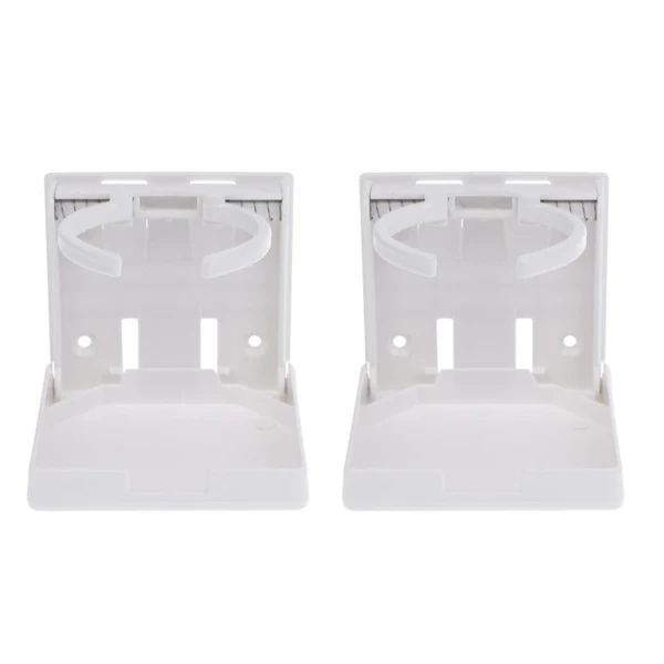 Reusable Maxbell Maxbell 2 Pieces Adjustable Fold Up Cup Drink Holder for Marine Boat Truck Car White Consistent
