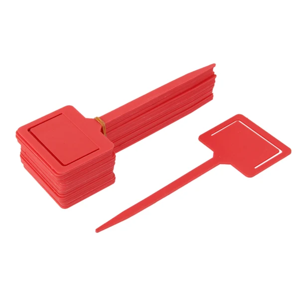 High-End Maxbell 20x Plastic Tags Markers Garden Seed Packet Plant Flower Labels Holder Red High-Performance