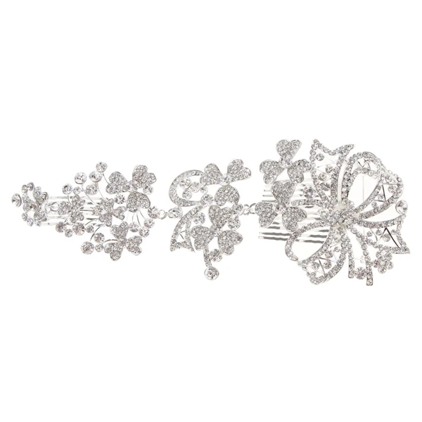 Fine Maxbell Bridal Wedding Flower Crystal Rhinestone Hair Comb Headpiece Wedding Jewelry High-Performance
