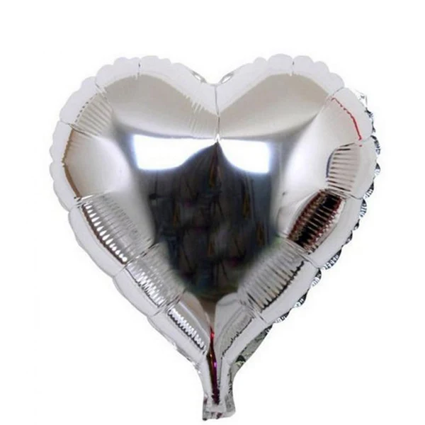 Modern Maxbell 10pcs 45cm Silver Heart Shaped Aluminum Film Balloon Wedding Decor Functional