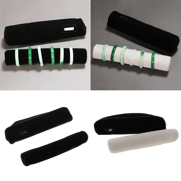 Consistent Maxbell Portable Luxury Velvet Jewelry Bracelet Roll Organizer Travel Bag Black Genuine