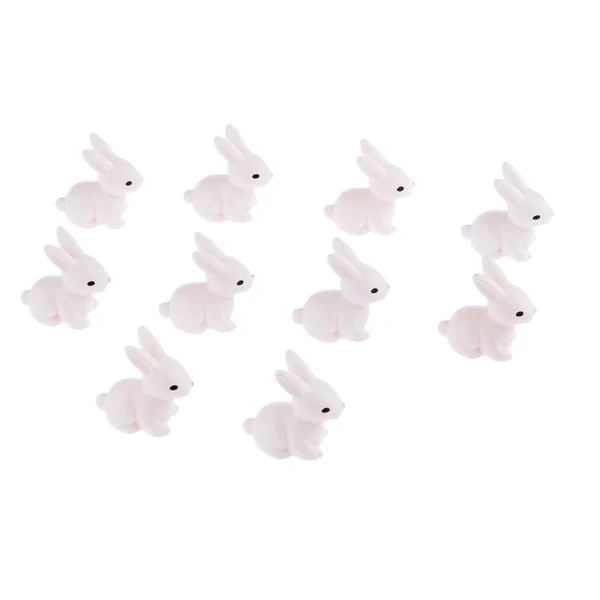 Organic Maxbell 10pcs Mini White Resin Rabbit Dollhouse Bonsai Fairy Garden Landscape Decors First-Class