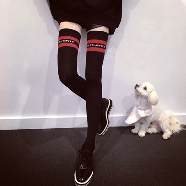 World-Class Maxbell Ladies Over the Knee Socks Thigh High Striped Sports Stockings Long Natural