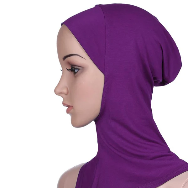Top-Quality Maxbell Muslim Women Fashion Clothing Elegant Islamic Ninja Hijab Underscarf Inner Cap Long Shawl Wrap Headwear Accessory Purple Reusable