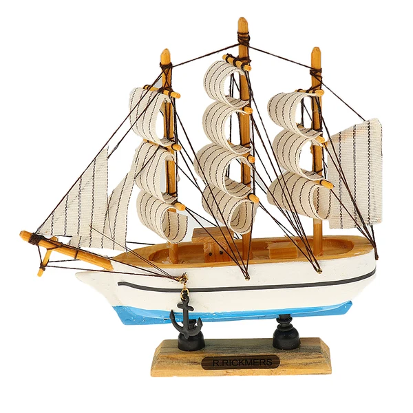 Smart Maxbell Sailboat Decoration Mediterranean Decoration Handcraft Wooden Ship Pure