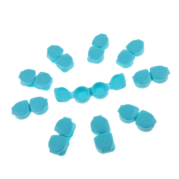 Elegant Maxbell 10Piece Mini Flip-top Contact Lens Travel Kit Holder Soaking Box Case Blue Effective