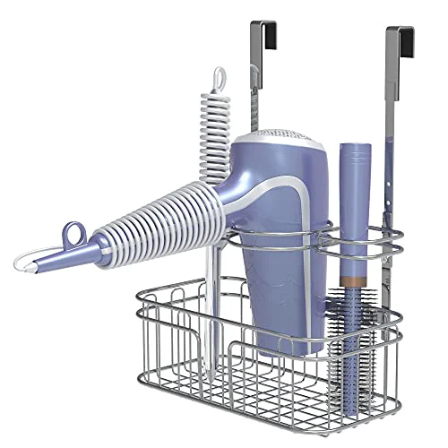 Expertly Made ULG Hair Tool Organizer Hair Dryer Holder Over Cabinet or Wall Mount Bathroom Organizer Under The Sink with 5 Adjustable Heights and 3 Compartments for Hair Dryer Curling Wand Hair Straightener First-Class