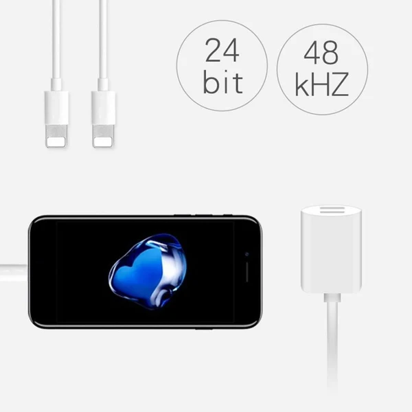User-Friendly Maxbell Splitter Adapter Dual Headphone Audio and Charge Cable for iPhone 7 8 Plus Breathable