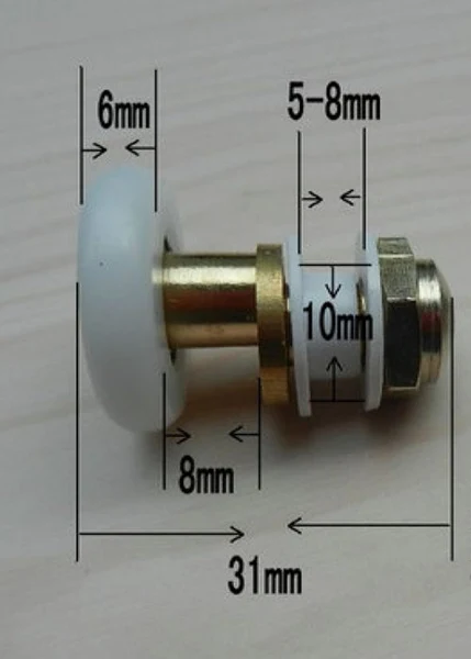 Smooth 6pcs Shower Door Roller Runner Wheel 25mm Wheel Diameter Easy-to-Use