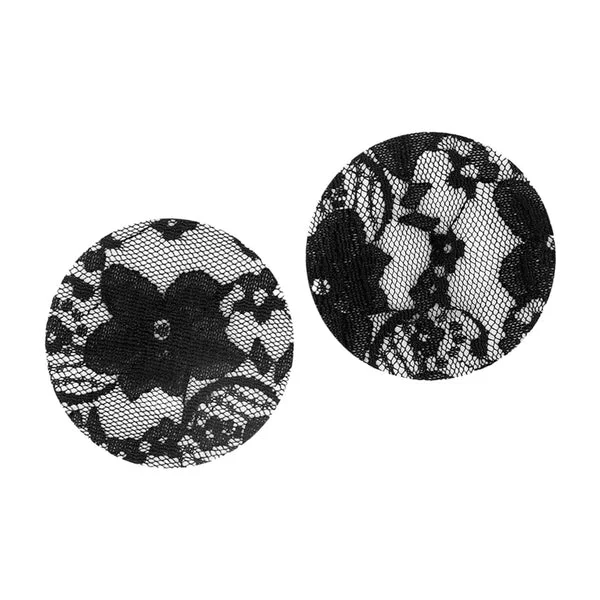 Optimized Maxbell 2Pcs Lace Pasties Lingerie Lady Reusable Black for Club party Round Organic