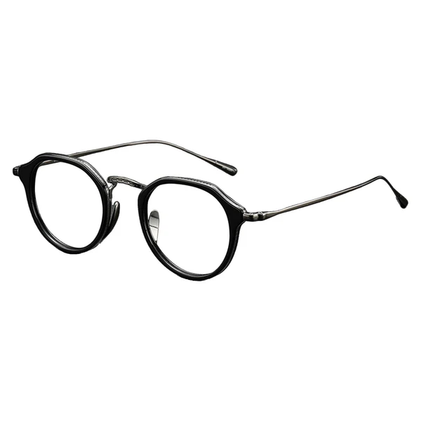 Convenient Maxbell Retro Titanium Glasses Frames Oval for Men Women Comfortable to Wear Black Sustainable