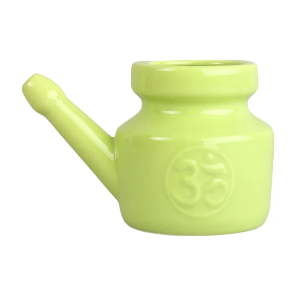 Outstanding Maxbell Ceramic Neti Pot Leakproof Sinus Rinse Pot Durable for Nasal Cleansing 350ml Green Natural