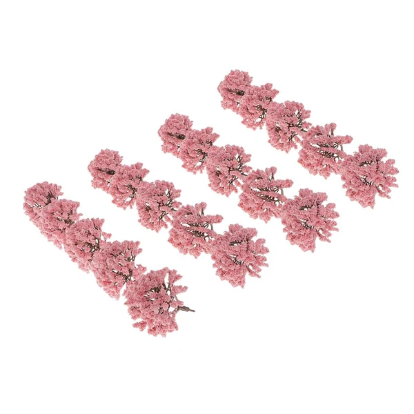 Smart Maxbell Pack of 20pcs Painted Model Trees Building Train Railway Layout Scenery DIY 1 75 SA80-Pink Easy-to-Use