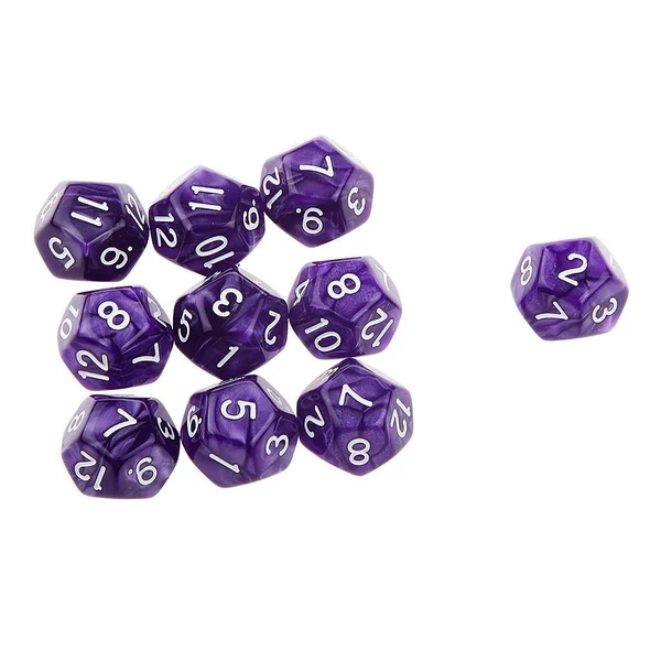 Outstanding Maxbell Pack of 10pcs Pearl Purple D12 Twelve Sided Game Dice D D TRPG Games Party Supplies Crafted