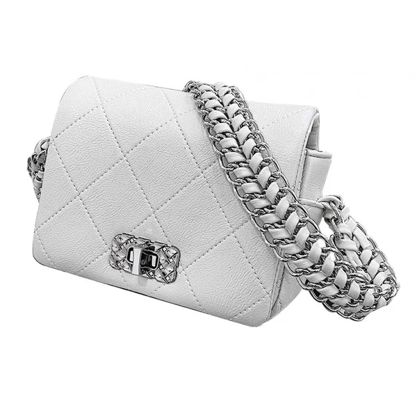 Lightweight Maxbell Women Shoulder Bag Women Clutch Purse Women Handbag Chunky Chain Quilted White High-Quality
