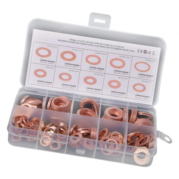 Consistent Maxbell Copper Washer Gasket Set Crush Washer Assortment Sealing Washers Copper Effective