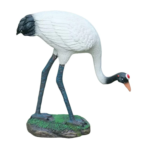 Original Design Maxbell Outdoor Garden Art Sculptures Crane Miniature for Porch Fairy Garden Desktop 13cm Reusable