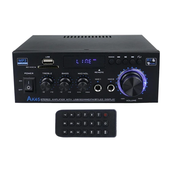 Safe Maxbell AK45 Audio Power Amplifier with Microphone 2.0 Channel HiFi Stereo Amplifier Artisan