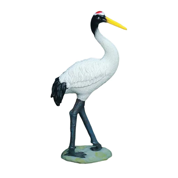 Soft Maxbell Outdoor Garden Art Sculptures Crane Miniature for Porch Fairy Garden Desktop 25cm Solid