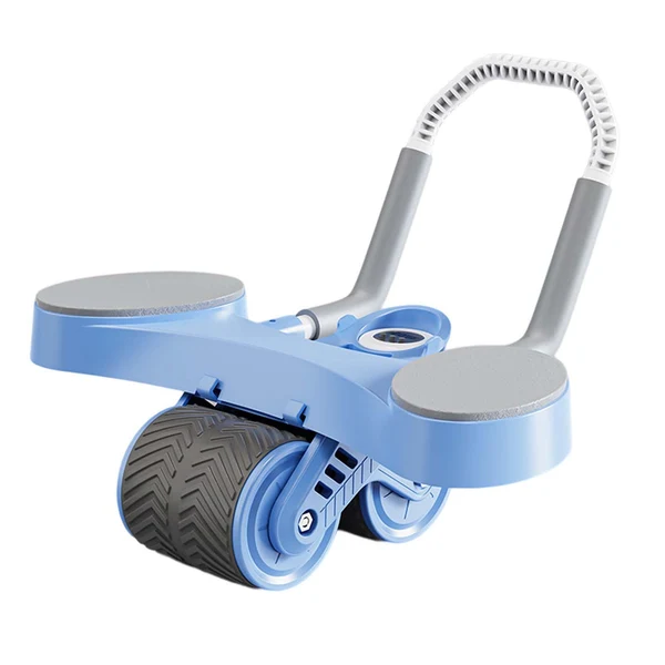 Detailed Maxbell Double Wheel Abdominal Roller for Women Body Building Home Gym Use Blue High-Grade