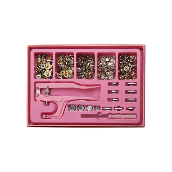 Reliable Maxbell Snap Fasteners Button Kits with Fastener Pliers for Jumpsuit Hat Quilt Cover Argent Long-Lasting