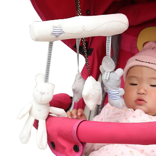 Eco-Friendly Maxbell Rabbit Baby Music Hanging Bed Safety Seat Plush Toy Hand Bell Plush Toy Casual
