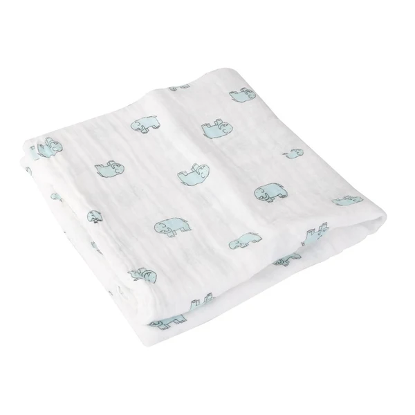 Luxury Maxbell Muslin Cotton Blanket Newborn Baby Blanket Swaddle Bath Towel Green Elephant Convenient