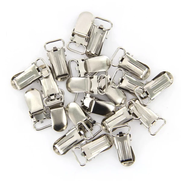 Professional Maxbell 20pcs Webbing Hook Pacifier Suspender Clips Silver 11mm Long-Lasting