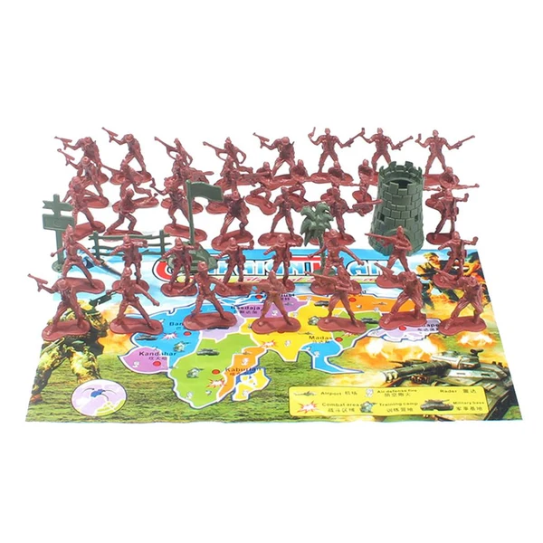 Eco-Friendly Maxbell 41pcs Miniatures Soldier Toys Military Model Playset Figure Toy Red Crafted