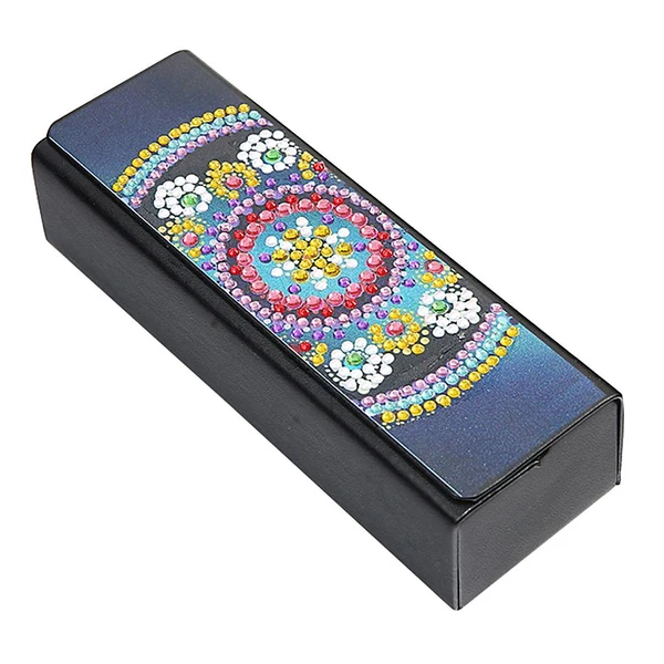 Convenient Maxbell Special Shaped Diamond Painting DIY 5D Flower Eye Glasses Case Box Type 1 Green