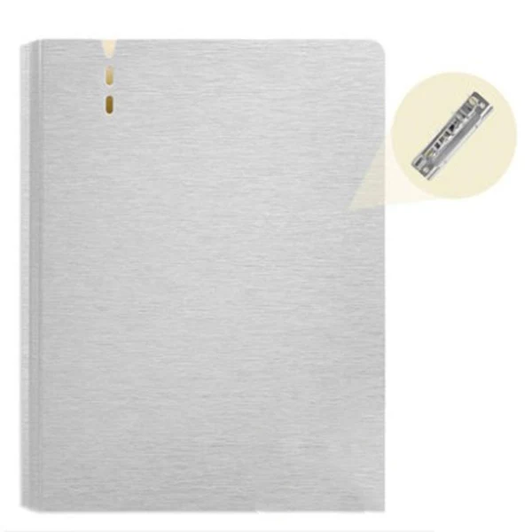 High-End Maxbell 2 Pieces Solid Color Folders Business Storage Writing Board Folder Silver Specialty