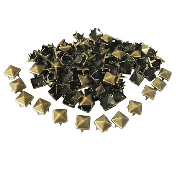 Premium Maxbell Whole 100pcs Square Pyramid Rivet Metal Studs Leathercraft DIY Bronze Easy-to-Use
