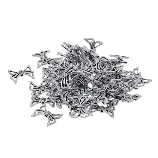 Trusted Maxbell 50 Pieces Antique Silver Bowknot Shape Charms Beads Jewelry Spacer Beads User-Friendly
