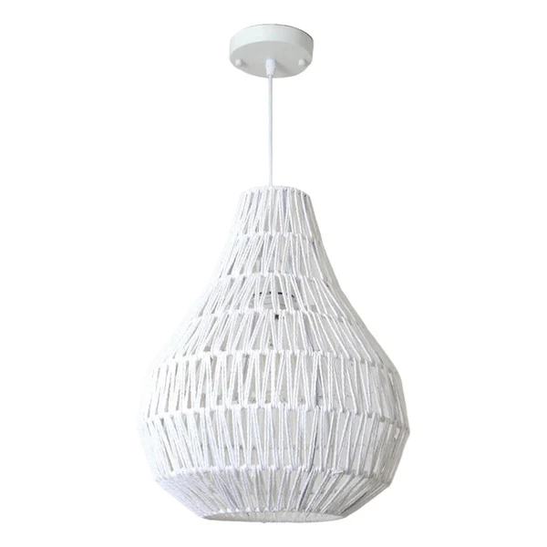 Eco-Friendly Maxbell Pendant Light Chandelier Rattan Shade E26 Base Rustic Hanging Lights Fixture High-Performance