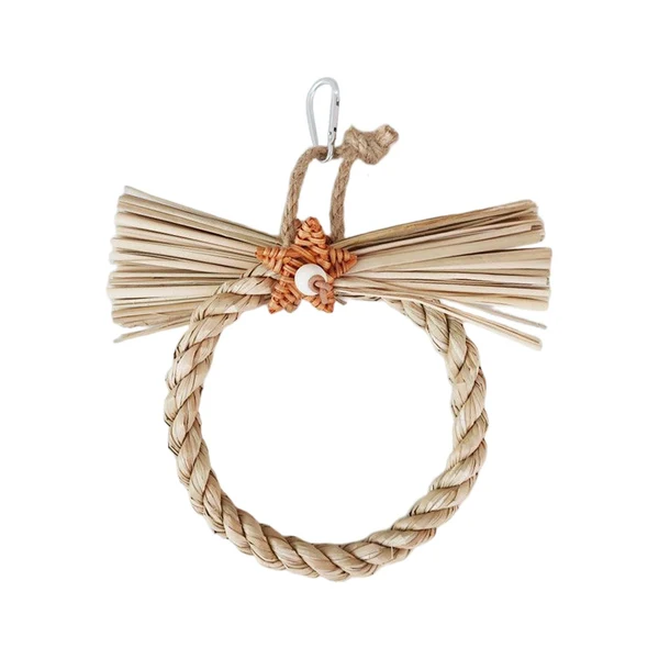 Stylish Maxbell Bird Swing Chewing Toy Pet Woven Multifunction Stable for Cockatiel Bird Round Flexible