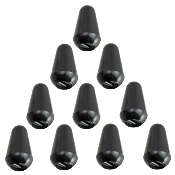 Unique Maxbell 10pcs Internal Thread 4mm 3 or 5 Way Toggle Switch Tips Knobs Cap for ST SQ Electric Guitar Parts Black Fast