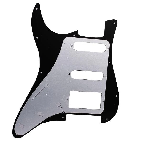 Relaxed Maxbell Black Pickguard 3 Ply 11 Hole For Strat Guitar SSH Refined