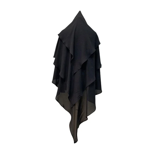 Authentic Maxbell Elegant Women Hijab Lightweight Solid Color Breathable Wrap Black Trendy